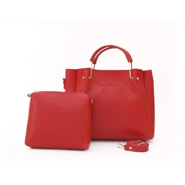 2 Pcs Berry Leather Handbag Set